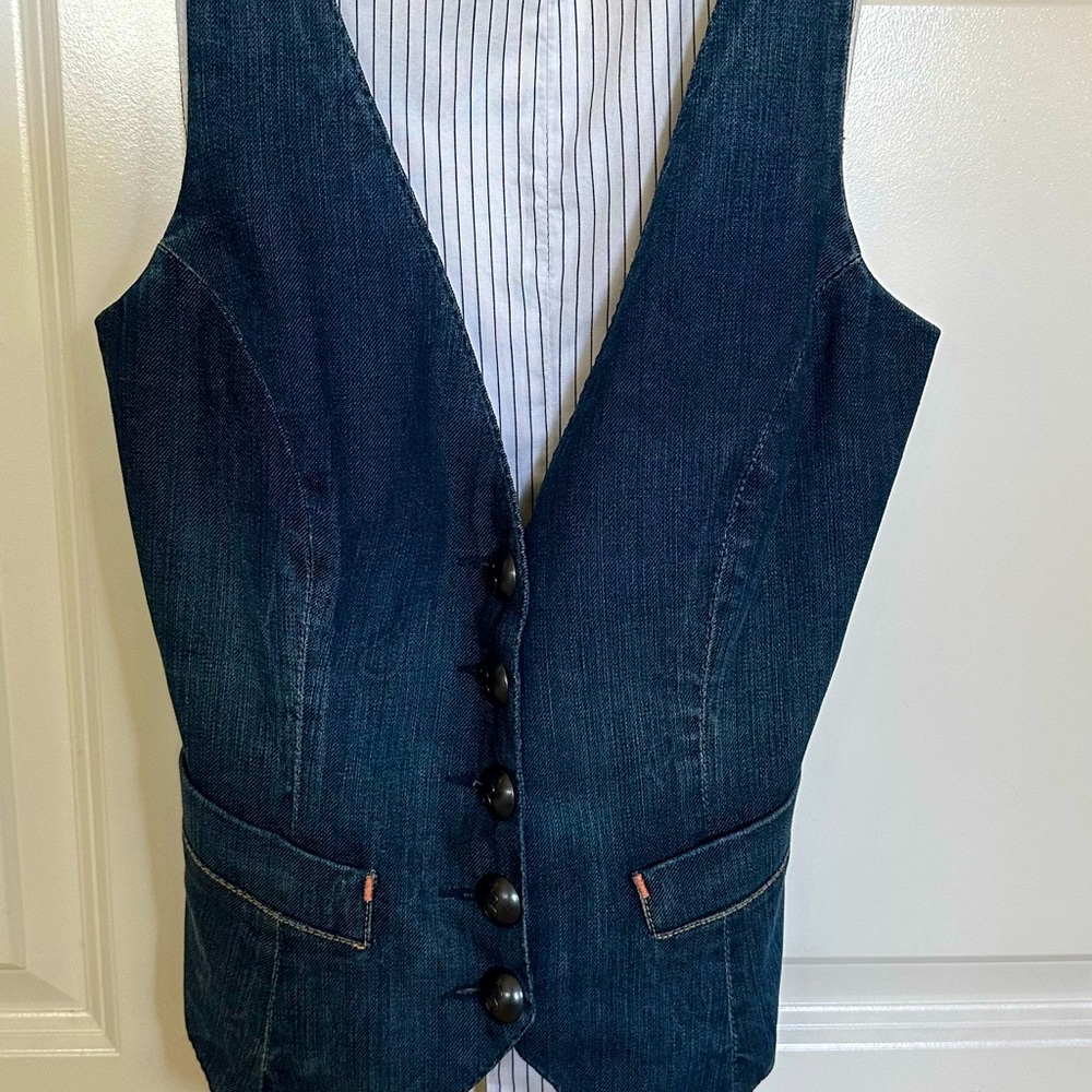 3GR (three girls running) hand tailored denim vest.